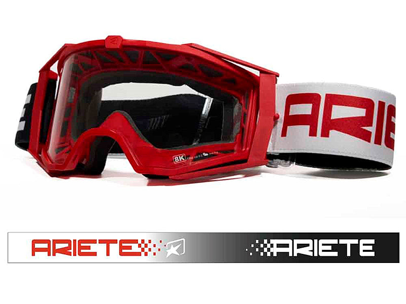8K【ユーロフィット】ゴーグル 調光シングルレンズ 眼鏡対応 Red/White ariete(アリエテ)