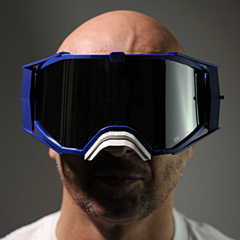 8K【ユーロフィット】トップ ゴーグル ライトスモークミラーシングルレンズ 眼鏡対応 Blue/Blue グラデーション ariete(アリエテ)