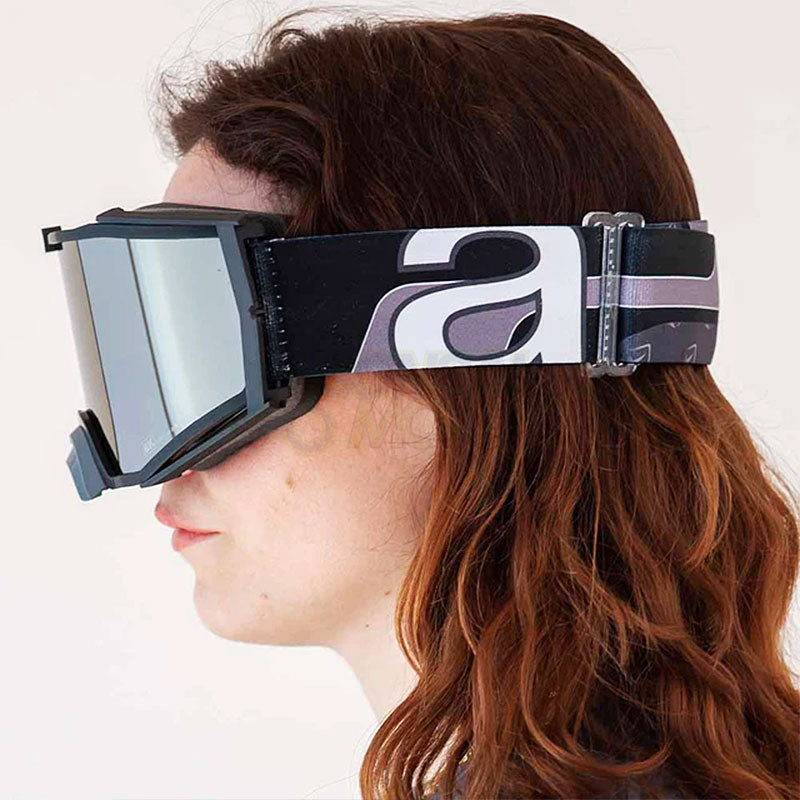 8K【ユーロフィット】トップ ゴーグル シルバークロームミラーシングルレンズ 眼鏡対応 Black/Gray ariete(アリエテ)