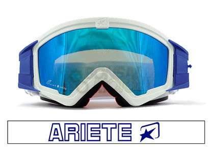 マッドマックス ミラー [ユーロフィット] 眼鏡対応オフロードゴーグル White/Blue ariete(アリエテ)
