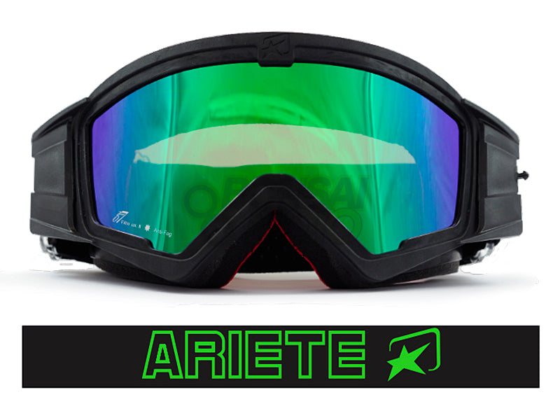 マッドマックス ミラー [ユーロフィット] 眼鏡対応オフロードゴーグル Black/Green ariete(アリエテ)