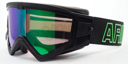 マッドマックス ミラー [ユーロフィット] 眼鏡対応オフロードゴーグル Black/Green ariete(アリエテ)