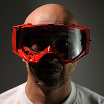 8K【ユーロフィット】ゴーグル シングルクリアレンズ 眼鏡対応 Red/Black ariete(アリエテ)
