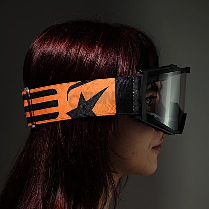 8K【ユーロフィット】ゴーグル シングルクリアレンズ 眼鏡対応 Black/Orange ariete(アリエテ)