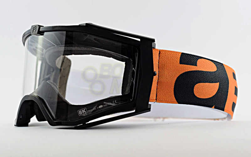 8K【ユーロフィット】ゴーグル シングルクリアレンズ 眼鏡対応 Black/Orange ariete(アリエテ)