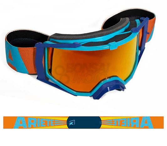 8K【ユーロフィット】ゴーグル レッドミラーシングルレンズ 眼鏡対応 Blue/Orange ariete(アリエテ)
