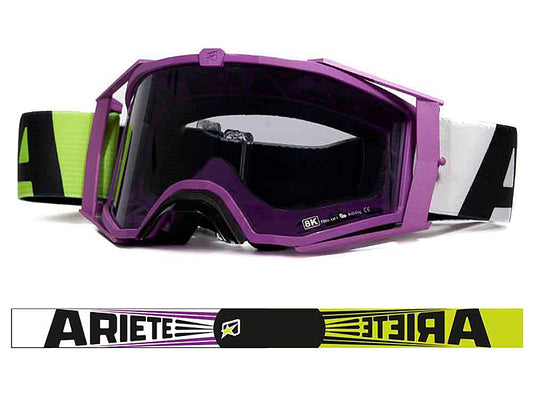 8K【ユーロフィット】ゴーグル ライトスモークミラーシングルレンズ 眼鏡対応 Purple/Yellow ariete(アリエテ)