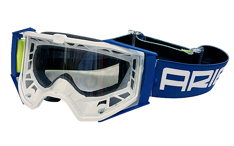 8K【アジアンフィット】ゴーグル クリアシングルレンズ 眼鏡対応 White/Blue/Yellow ariete(アリエテ)