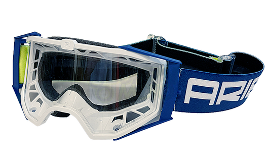 8K【アジアンフィット】ゴーグル クリアシングルレンズ 眼鏡対応 White/Blue/Yellow ariete(アリエテ)