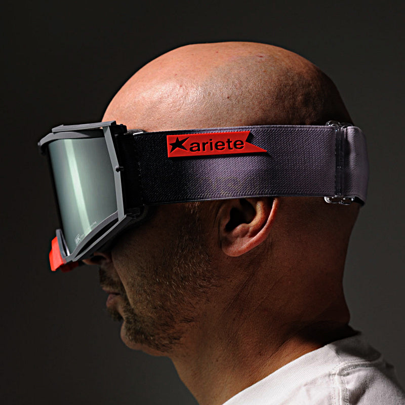 8K【ユーロフィット】トップ ゴーグル ライトスモークミラーシングルレンズ 眼鏡対応 Grey/Black グラデーション ariete(アリエテ)