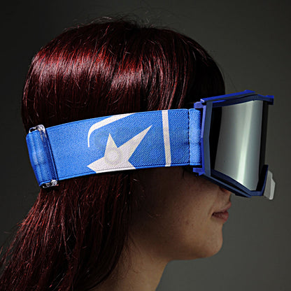 8K【ユーロフィット】トップ ゴーグル ライトスモークミラーシングルレンズ 眼鏡対応 Blue/Blue グラデーション ariete(アリエテ)