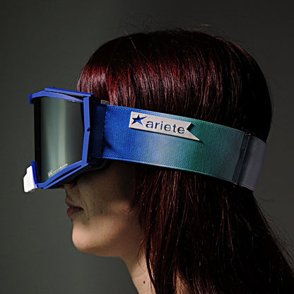 8K【ユーロフィット】トップ ゴーグル ライトスモークミラーシングルレンズ 眼鏡対応 Blue/Blue グラデーション ariete(アリエテ)