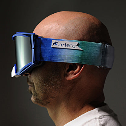 8K【ユーロフィット】トップ ゴーグル ライトスモークミラーシングルレンズ 眼鏡対応 Blue/Blue グラデーション ariete(アリエテ)