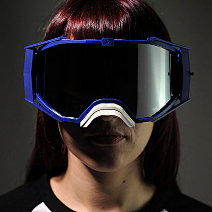 8K【ユーロフィット】トップ ゴーグル ライトスモークミラーシングルレンズ 眼鏡対応 Blue/Blue グラデーション ariete(アリエテ)