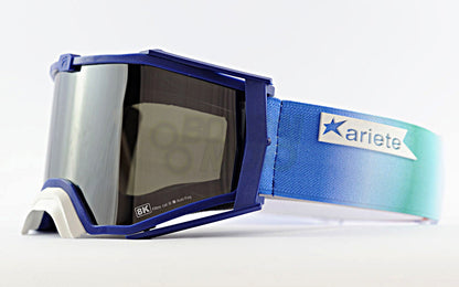 8K【ユーロフィット】トップ ゴーグル ライトスモークミラーシングルレンズ 眼鏡対応 Blue/Blue グラデーション ariete(アリエテ)