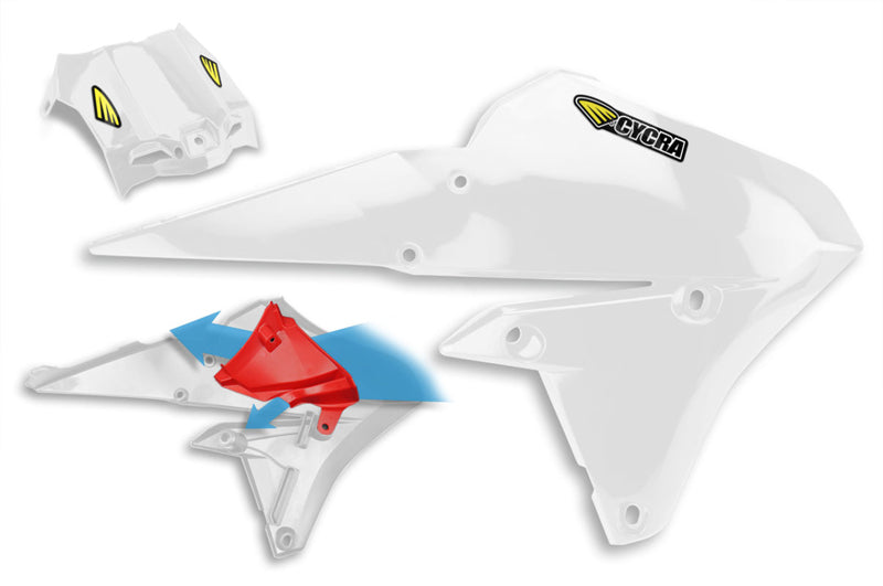 パワーフロー インテークラジエターシュラウド ＆ エアボックスカバー YZ250FX/WR250F(14-19) YZ250F(14-18) YZ450F(14-17 )YZ450FX(14-18) WR450F(14-18) CYCRA(サイクラ) YAMAHA