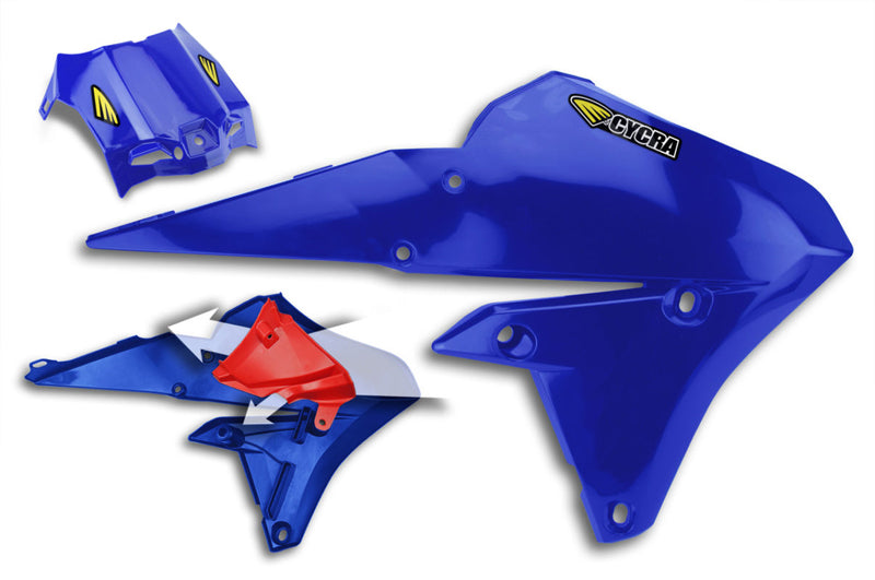 パワーフロー インテークラジエターシュラウド ＆ エアボックスカバー YZ250FX/WR250F(14-19) YZ250F(14-18) YZ450F(14-17 )YZ450FX(14-18) WR450F(14-18) CYCRA(サイクラ) YAMAHA