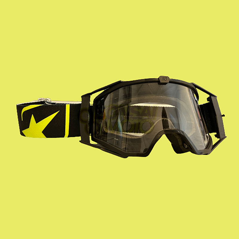 8K【アジアンフィット】ゴーグル シングルクリアレンズ 眼鏡対応 Black/Black/Yellow ariete(アリエテ)