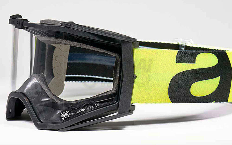 8K【ユーロフィット】ゴーグル シングルクリアレンズ 眼鏡対応 Black/Yellow/Black ariete(アリエテ)