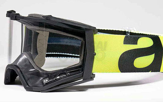 8K【アジアンフィット】ゴーグル シングルクリアレンズ 眼鏡対応 Black/Yellow/Black ariete(アリエテ)