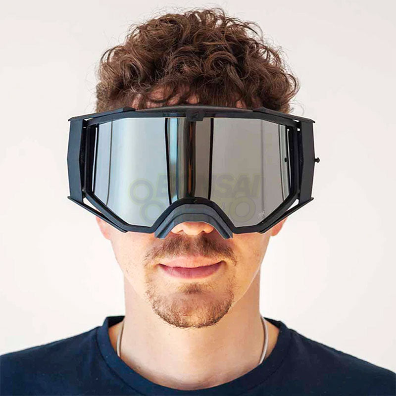 8K【ユーロフィット】トップ ゴーグル シルバークロームミラーシングルレンズ 眼鏡対応 Black/Gray ariete(アリエテ)