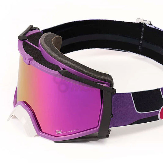 8K【アジアンフィット】トップ ゴーグル パープルミラーシングルレンズ 眼鏡対応 Purple/Purple ariete(アリエテ)