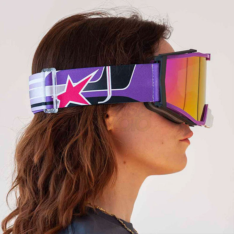 8K【アジアンフィット】トップ ゴーグル パープルミラーシングルレンズ 眼鏡対応 Purple/Purple ariete(アリエテ)