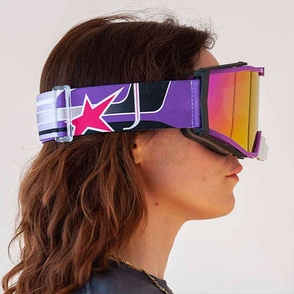 8K【アジアンフィット】トップ ゴーグル パープルミラーシングルレンズ 眼鏡対応 Purple/Purple ariete(アリエテ)