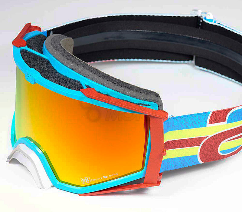 8K【ユーロフィット】トップ ゴーグル レッドミラーシングルレンズ 眼鏡対応 Blue/Red/Yellow ariete(アリエテ)