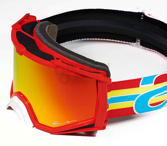 8K【アジアンフィット】トップ ゴーグル レッドミラーシングルレンズ 眼鏡対応 Red/Yellow/Blue ariete(アリエテ)