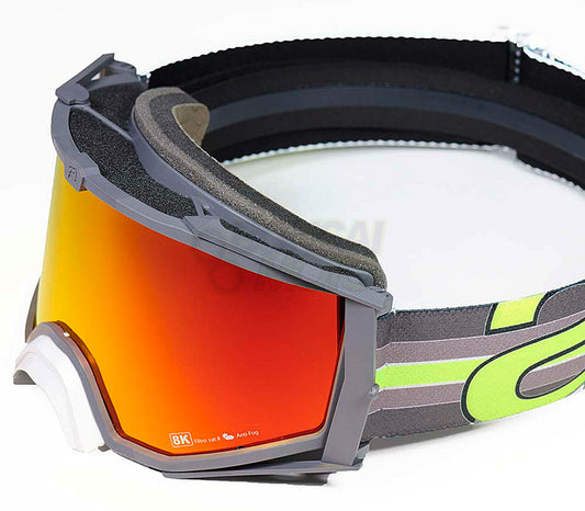 8K【アジアンフィット】トップ ゴーグル レッドミラーシングルレンズ 眼鏡対応 Grey/Black/Yellow ariete(アリエテ)
