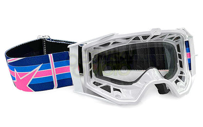 8K【ユーロフィット】ゴーグル シングルクリアレンズ 眼鏡対応 White/Blue/Pink ariete(アリエテ)
