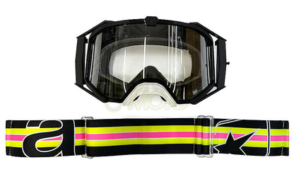 8K【ユーロフィット】ゴーグル シングルクリアレンズ 眼鏡対応 Black/Yellow/Pink ariete(アリエテ)