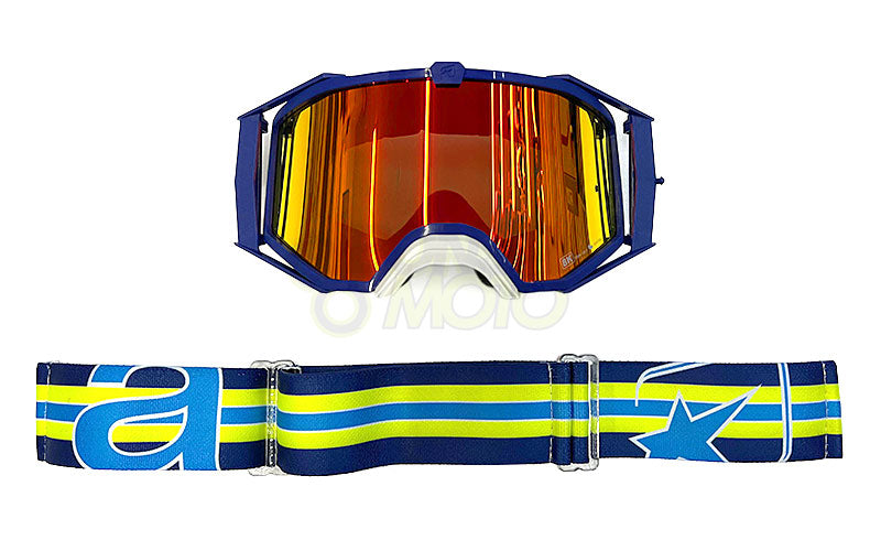 8K【ユーロフィット】トップ ゴーグル レッドミラーシングルレンズ 眼鏡対応 Blue/Yellow ariete(アリエテ)