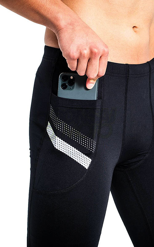 【ポケット付】BONSAIMOTO特注 コンプレッション レーサーロングパンツ VIRUS メンズ　StayCool 冷速乾