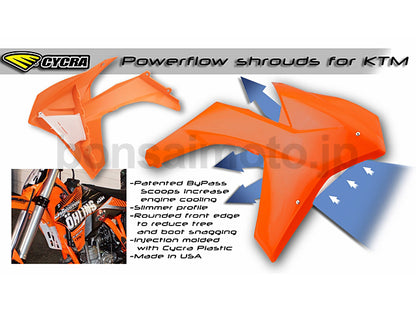 KTM　パワーフロー インテーク ラジエターシュラウド SX(11-12)、XCW/EXC(2012)　CYCRA(サイクラ)