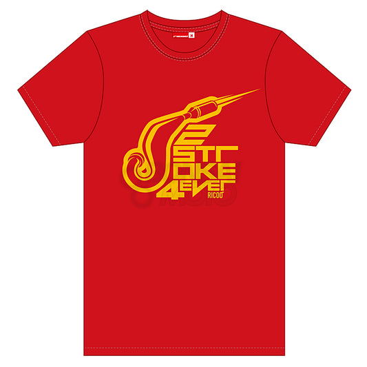【New】”2ストロークフォーエバー” Tシャツ Red/Yellow Ricoo(リクー)