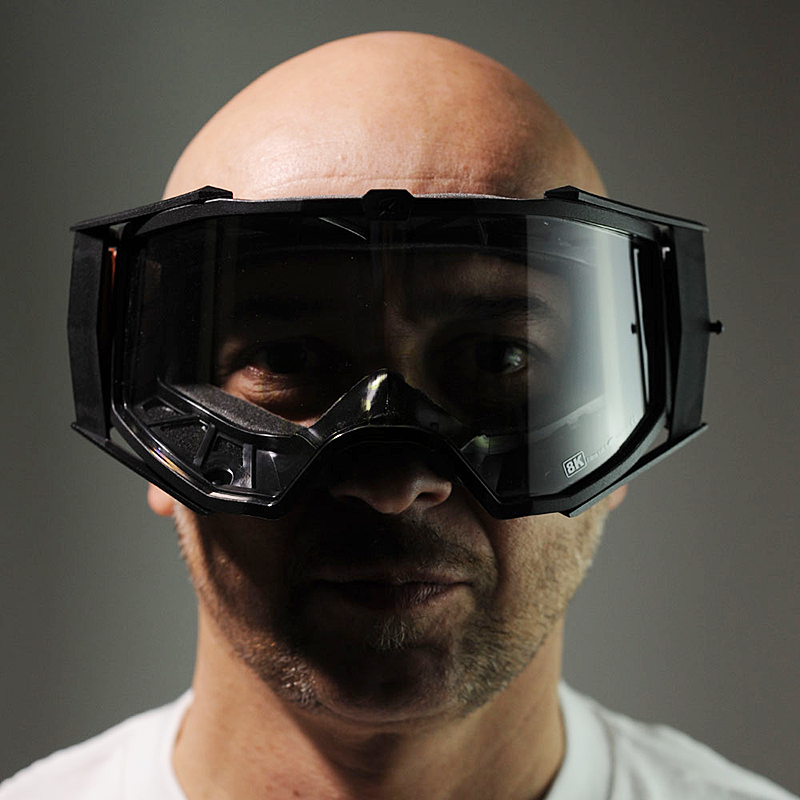 8K【ユーロフィット】ゴーグル シングルクリアレンズ 眼鏡対応 Black/Orange ariete(アリエテ)