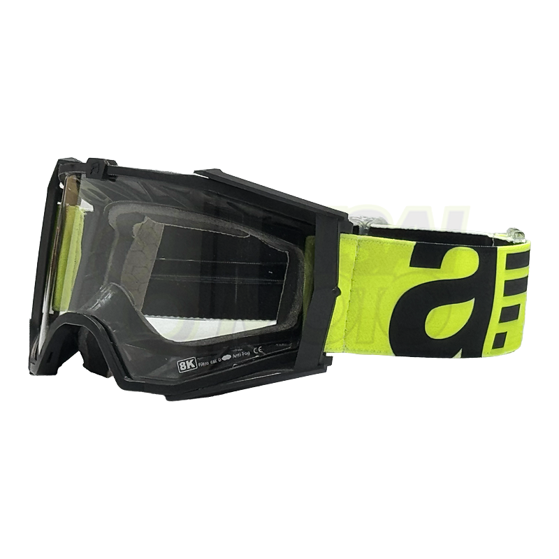 8K【ユーロフィット】ゴーグル シングルクリアレンズ 眼鏡対応 Black/Yellow/Black ariete(アリエテ)