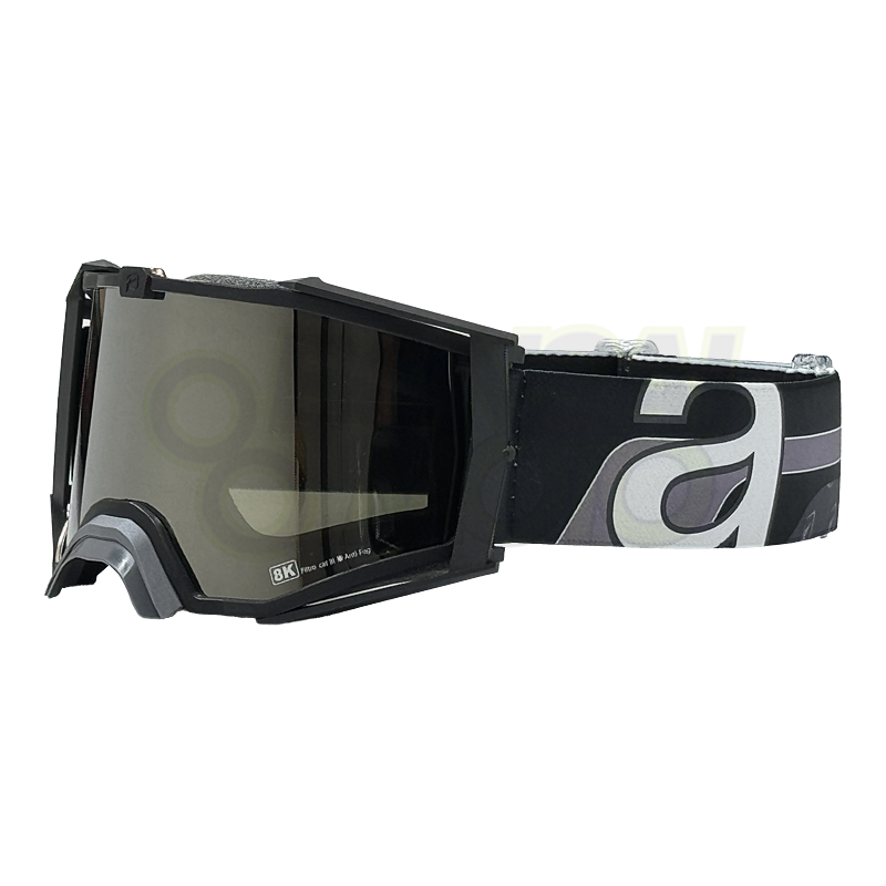 8K【アジアンフィット】ゴーグル クリアシングルレンズ 眼鏡対応 Black/Gray ariete(アリエテ)