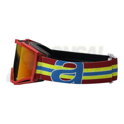 8K【アジアンフィット】トップ ゴーグル レッドミラーシングルレンズ 眼鏡対応 Red/Yellow/Blue ariete(アリエテ)