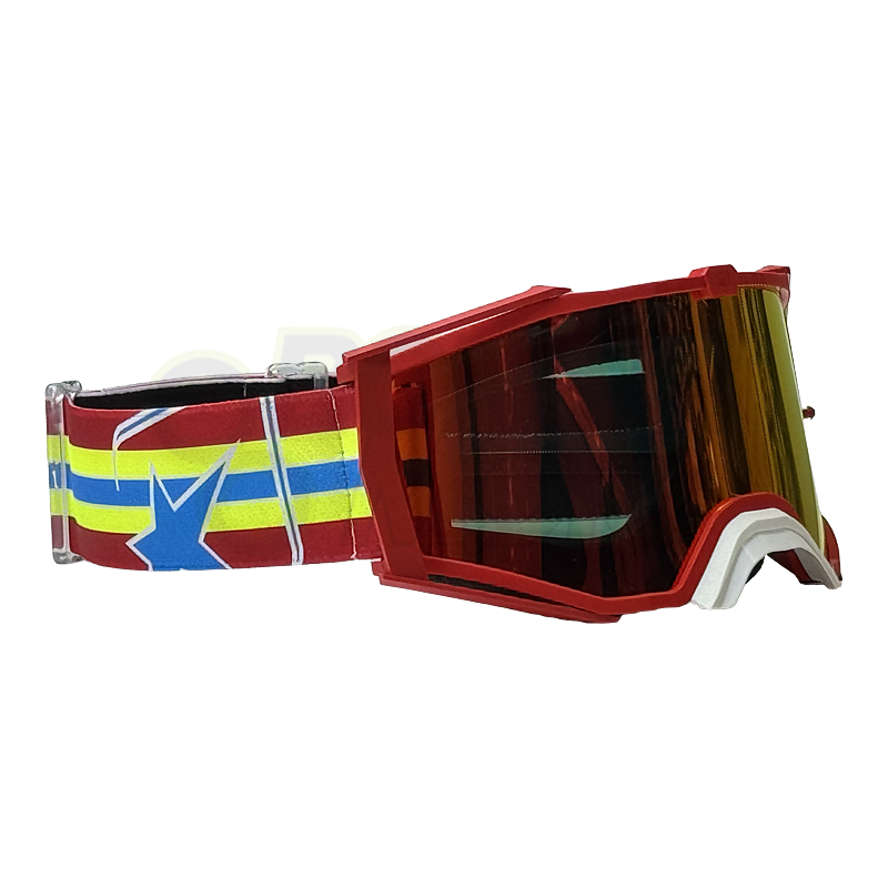8K【アジアンフィット】トップ ゴーグル レッドミラーシングルレンズ 眼鏡対応 Red/Yellow/Blue ariete(アリエテ)