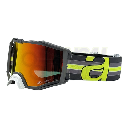 8K【アジアンフィット】ゴーグル クリアシングルレンズ 眼鏡対応 Grey/Black/Yellow ariete(アリエテ)
