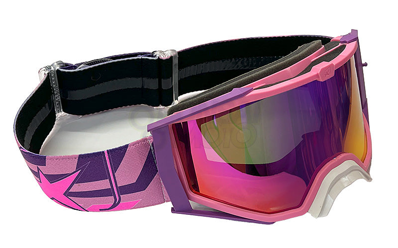 8K【ユーロフィット】トップ ゴーグル パープルミラーシングルレンズ 眼鏡対応 Pink/Pink ariete(アリエテ)