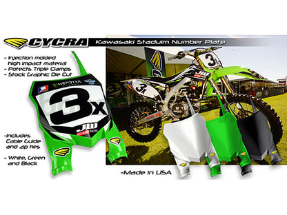 スタジアムナンバープレート KXF250 (13-16)、KX450F（12-15）　CYCRA(サイクラ) KAWASAKI