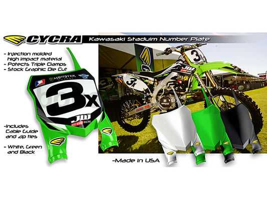 スタジアムナンバープレート KXF250 (13-16)、KX450F（12-15）　CYCRA(サイクラ) KAWASAKI