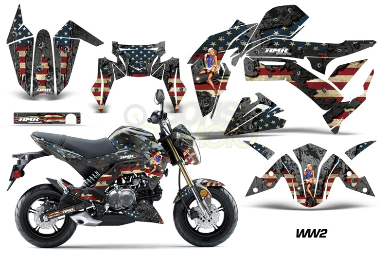 Kawasaki Z125 Sport Bike Graphic Kit (17)　AMRデカール コンプリートキット