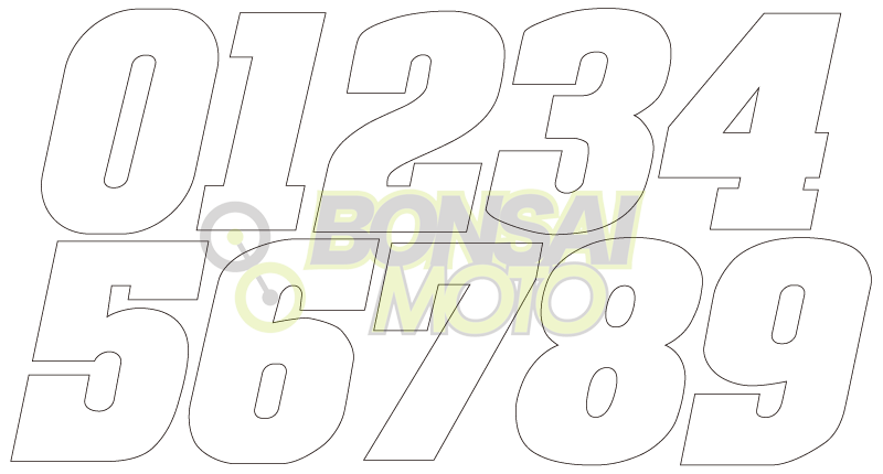 ゼッケンステッカー（3枚入り）小サイズ クラシックフォント BONSAIMOTO