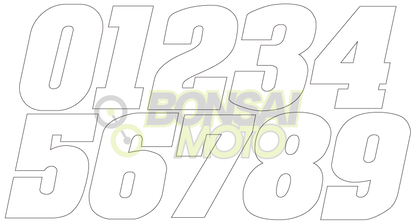 ゼッケンステッカー（3枚入り）中サイズ クラシックフォント BONSAIMOTO