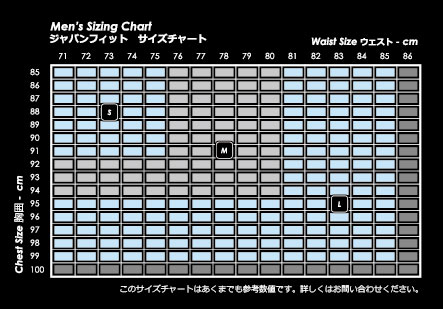 VIRUS ジャパンサイズ表